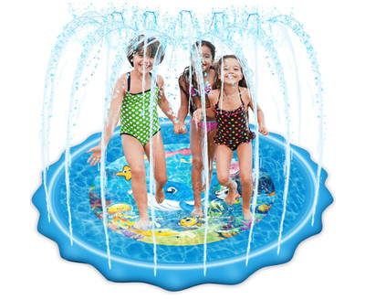 Mademax 79in Upgraded Splash Pad for Kids Outdoor Water Play Mat Sprinkler Toy