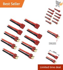 5 Pairs T Plug Connectors Female Male RC Drone Battery Cable 14AWG Copper Sil...