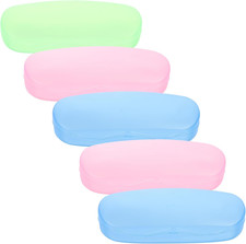 5 Pack Clear Plastic Glasses Case Hard Shell Eyeglass Storage Box Lightweight