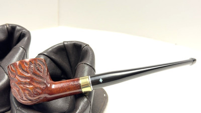 Dr. Grabow Grand Duke Medium Carved Pot 6mm Filter, Shank Repair Band, Mint Stem