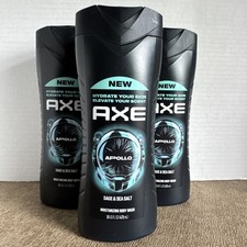 3 AXE Body Wash Apollo Sage Sea Salt 12H Refreshing Scent, 16 Oz 3PK
