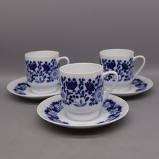 6x Kaffeetasse & Untere Melitta Hamburg Blumenspiel blauw. ~ Topzustand wie neu