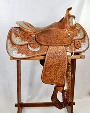 Bob's Custom Saddles Western Sterling Silver Overlay Show Reiner 16" Seat FQHB