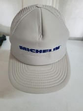 Vintage Michelin Tires Hat Snapback Trucker Cap Gray Blue