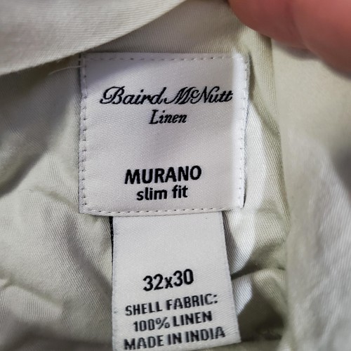Murano Dress Pants Mens 32x30 Blue Baird McNutt Linen Slim Lightweight Casual - Picture 7 of 12