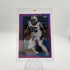 🔥Topps 2025 Chrome Derrick Brown #47 Pink Parallel 85/250 Carolina Panthers NFL
