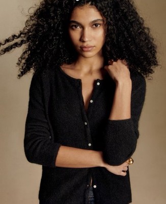 Sézane Gaspard Cardigan Black Button Front Knit Cardigan Sweater
