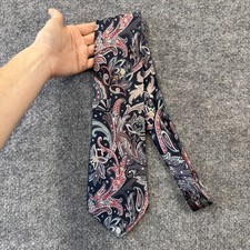 Vtg Oscar de la Renta Couture Collection 100% Silk Necktie Mens Paisley USA Made