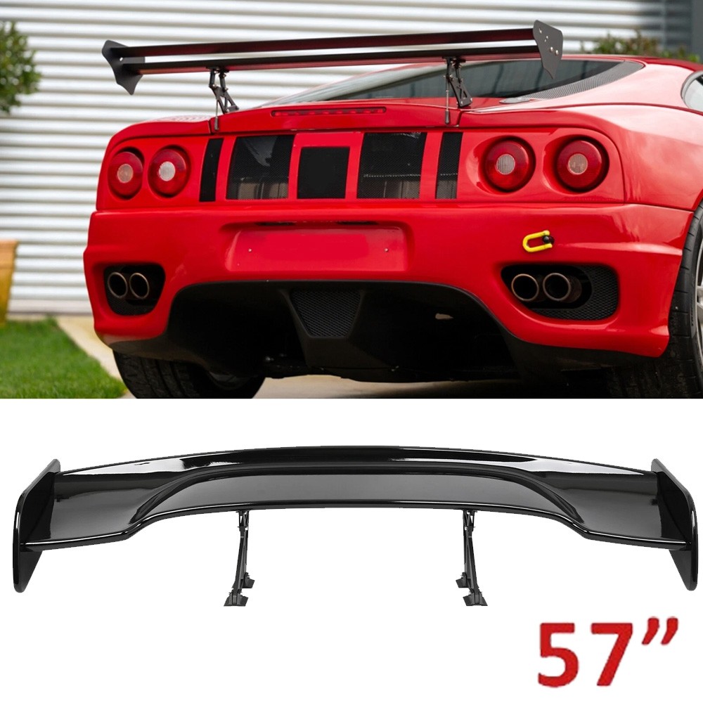57" Rear Spoiler Wing For Ferrari 360 Modena Truck+GT Style Glossy Black