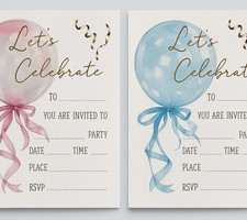Birthday Party Invitations x 10 with Envelopes A6 Size Girls Boys Kids Invites