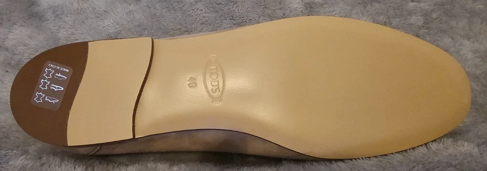 NUEVO TOD'S Mocasines de Gamuza Whipstitch Cadena Talla 40 / EE. UU. 9 Cappuccino - Venta al por menor $995 Foto 4 de 4