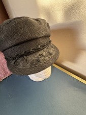 Antique Vintage Black Embroidered Beaded Hat