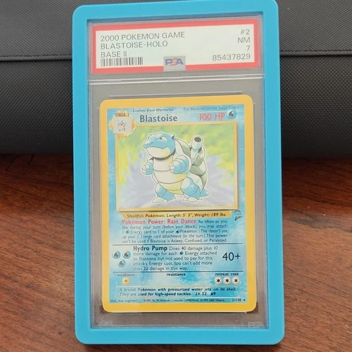 Pokémon TCG Blastoise Base Set 002/102 Holo Rare Stage 2 100HP PSA 7 2000