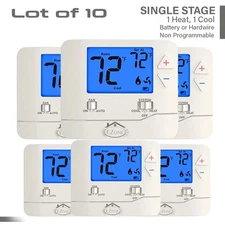 "LOT OF 10" Digital Electronic Non Programmable Single Thermostat 701 Heat/Cool