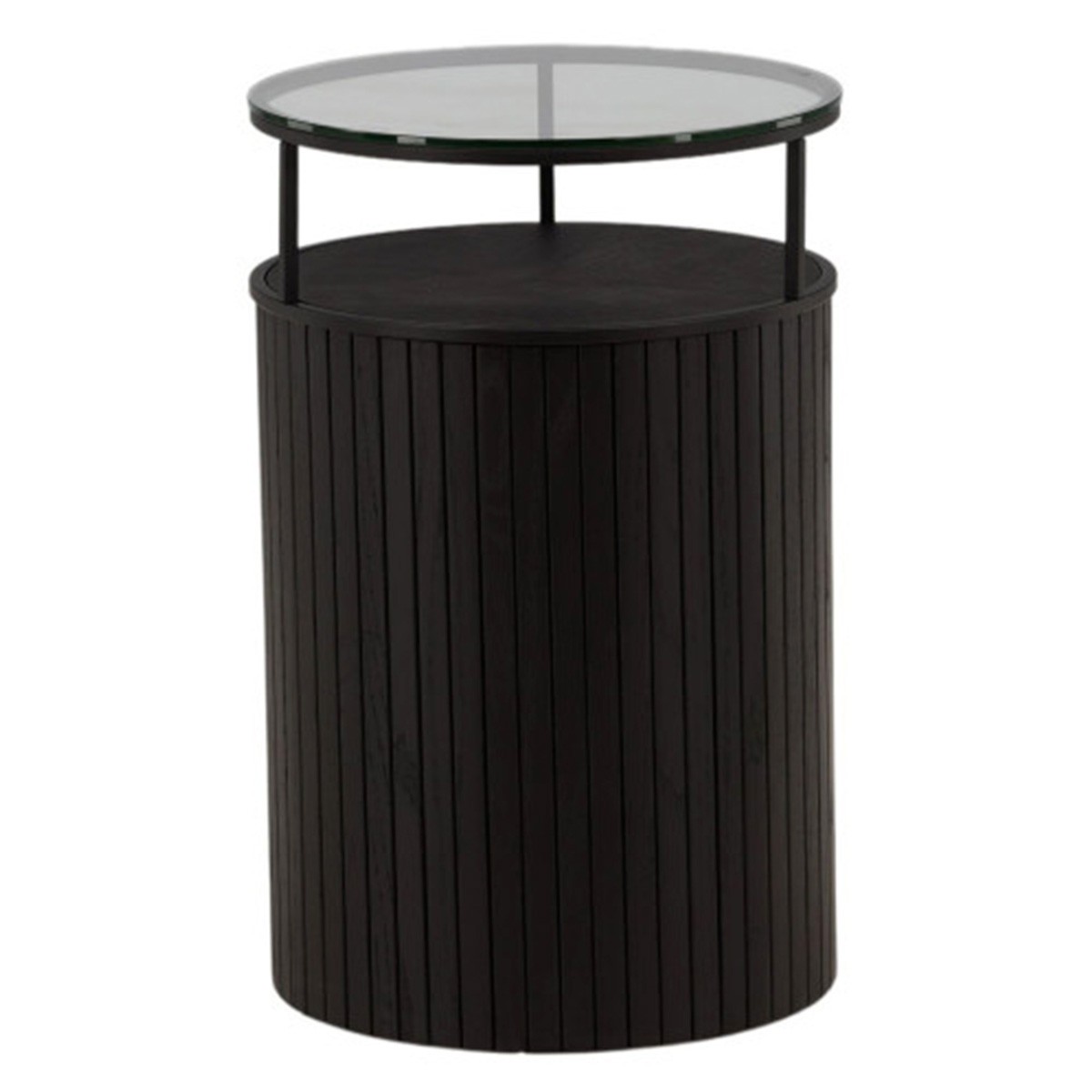 Table d'appoint en verre noir Bovall de 58cm de hauteur pour salon et chambre