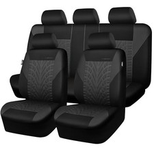 CAR PASS Car Seat Covers Full Sets, Front  Split Rear Bench Full sets Charcoal