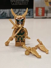 NINJAGO Golden Oni Lloyd Oni Mask Custom Lego Minifigure Golden Ultra Dragon