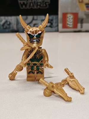 NINJAGO Golden Oni Lloyd Oni Mask Custom Lego Minifigure Golden Ultra  Dragon
