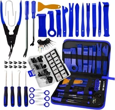 BYNIIUR Trim Removal Tool Kit, Auto Push Pin & Bumper Clip Pry Tool, Blue