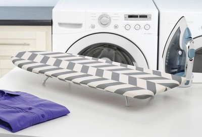 Whitmor Tabletop Ironing Board White Grey Compact Portable Ironing Board