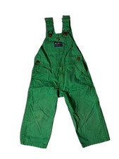 Vintage OshKosh B  Gosh Green Overalls 2T Made USA Kids Workwear