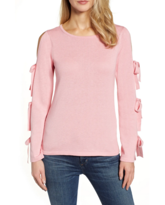 CeCe Women's Bow Long Sleeve Sweater Pink Size M 6224 | eBay