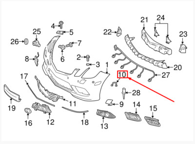 MERCEDES-BENZ E C207 Frontstoßstangen-Kühlergrill-Abdeckungsfeder A0019930520