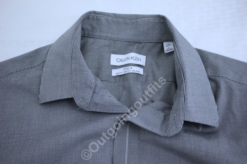 Calvin Klein Steel Slim Fit Stretch Non-Iron Men's Long Sleeve Shirt 16 32/33 L - Picture 11 of 13