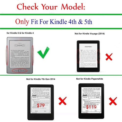Multi Angle Folding Stand Folio Cover for Kindle 5/4th Gen (Model:D01100) 2011 - Picture 2 of 13