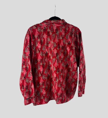 Blusa de mujer Classic Elements grande 14-16 colorida con estampado geométrico manga larga - Imagen 3 de 11
