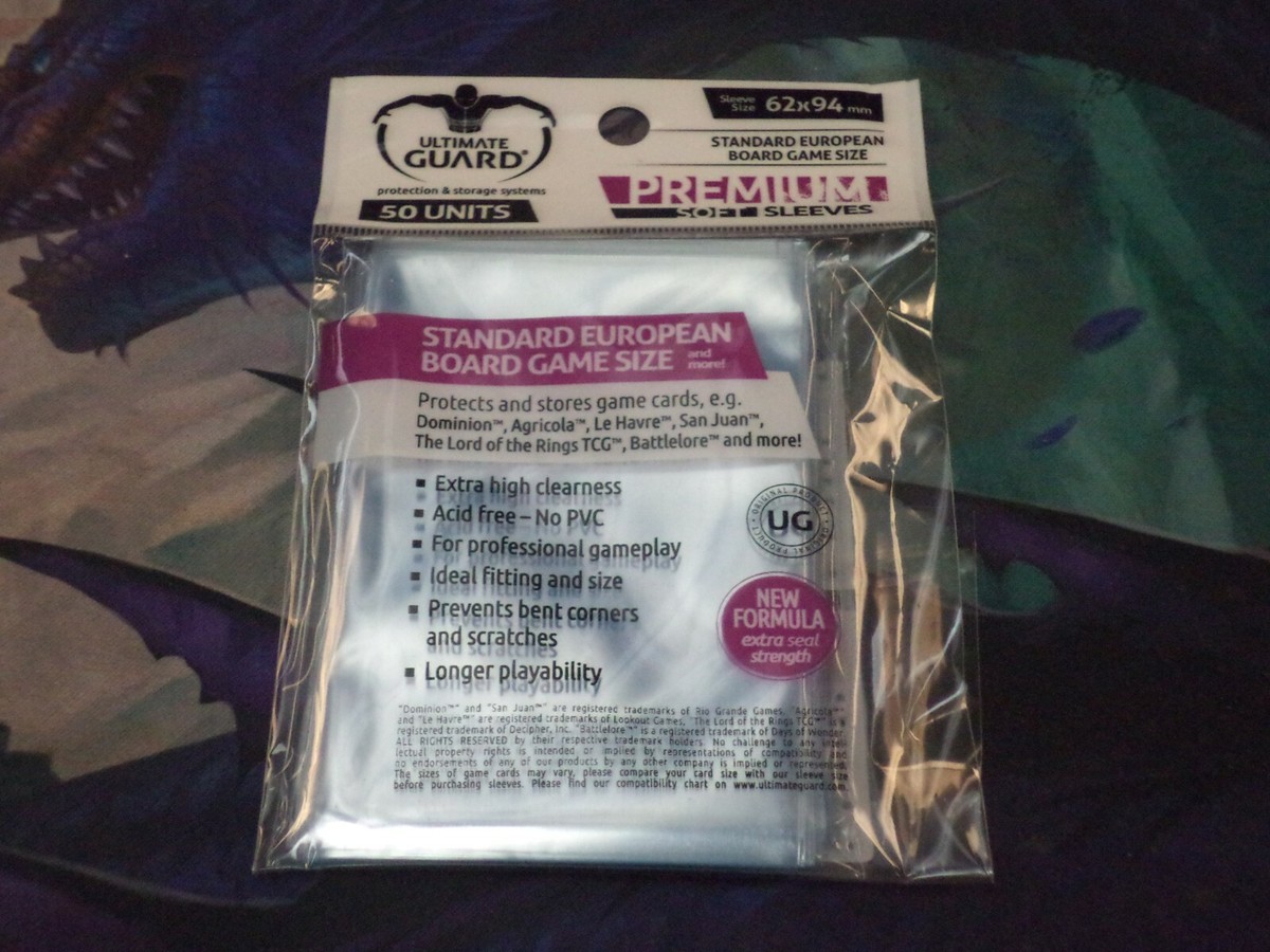 PREMIUM SLEEVES BOARD GAME CARDS STANDARD EUROPEAN 50ct 62x94 Ultimate  Guard New | eBay