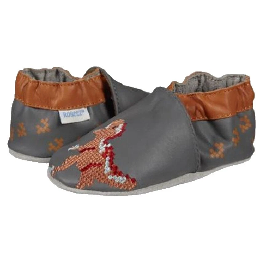 Dinosaurios Marrón Zapatos de Bebé