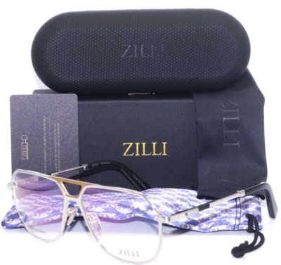 ZILLI ZI60030 C08 SILVER GOLD BLACK TITANIUM AUTHENTIC EYEGLASSES 59-14 FRANCE