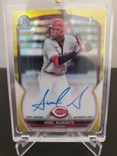 2023 Bowman Ariel Almonte Chrome 1st Bowman Auto Yellow Refractor #’d 41/75 Reds