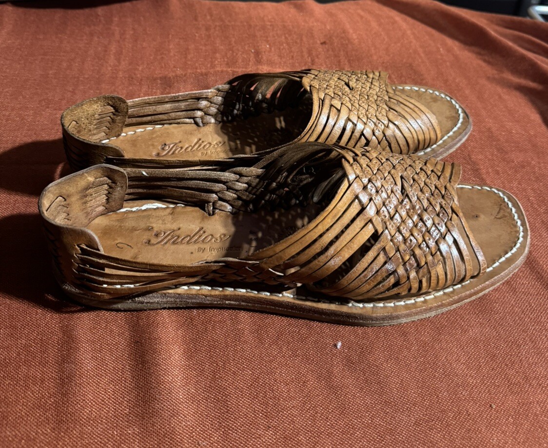 Indios Leather Sandals Made In Mexico Men Sz 9 | eBay