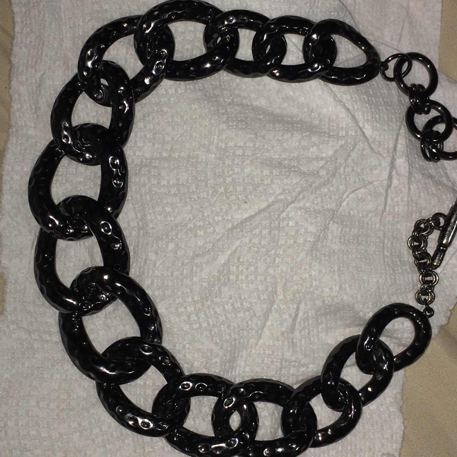 KENNETH JAY LANE (KJL) SILVER  LINK GUNMETAL NECK… - image 8