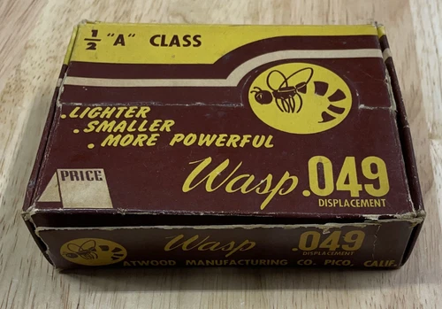 1950 ATWOOD WASP 049 CONTROL LINE FREE FLIGHT U/CONTROL MODEL AIRPLANE ENGINE