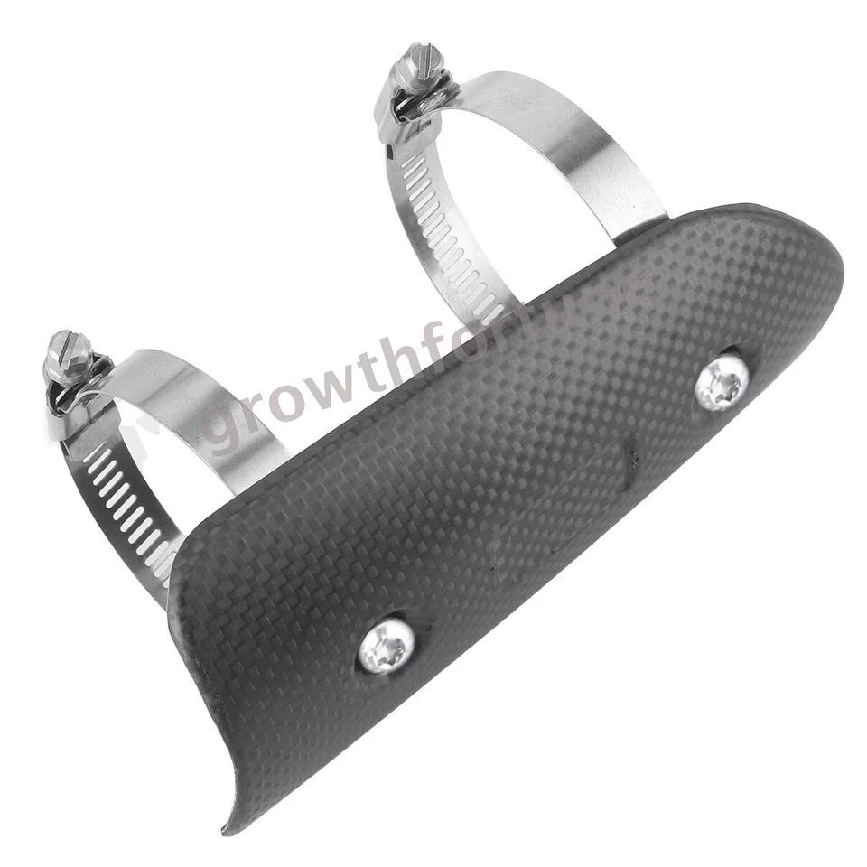 For Universal Motorcycle Carbon Fiber Exhaust Pipe Heat Shield Cover Guard 146mm - Image 4 of 4