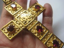 Pectoral Cross for Bishops and Priests - Gold plated -320Red