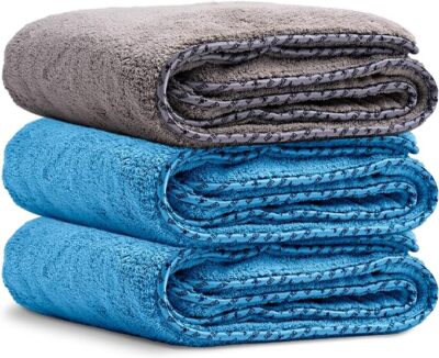 Chemical Guys - Woolly Mammoth Microfiber Dryer Towels (3 Pack) (2 blue, 1 Gray)
