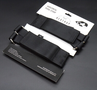 RESTRAP Horizontal Straps für Pedale schwarz Fixie Fixed Bahnrad handmade in UK