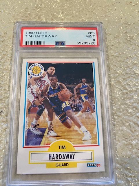 1990 Fleer Tim Hardaway Rookie Card RC #63 PSA 9 MINT HOF Warriors