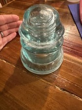 Vintage Whitall Tatum Co. No.1 Light Green/Aqua Glass Insulator Made In USA