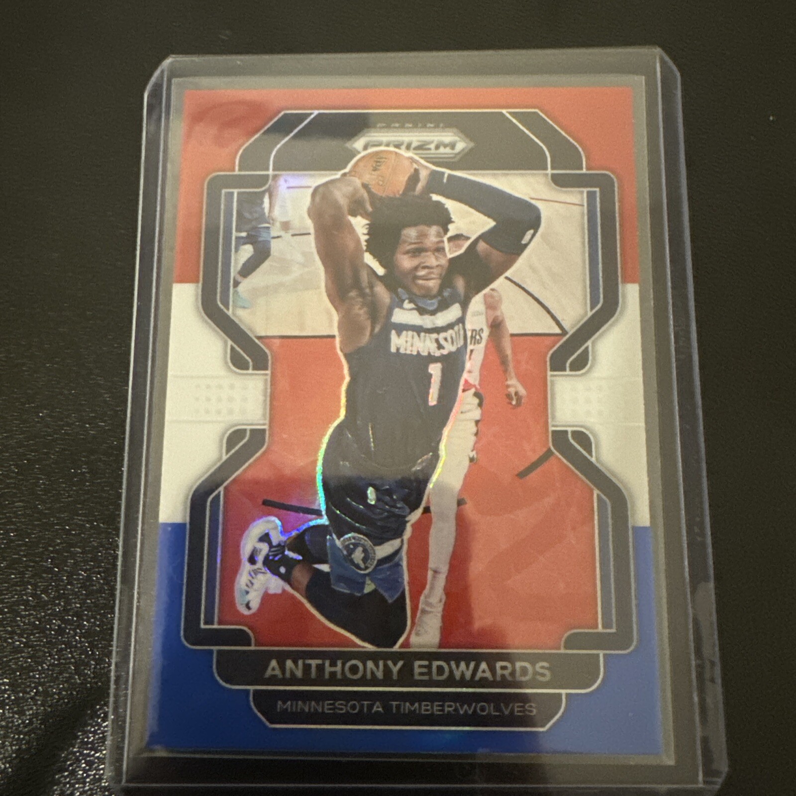 2021-22 Panini Prizm Anthony Edwards #37 Red White Blue - Minnesota Timberwolves
