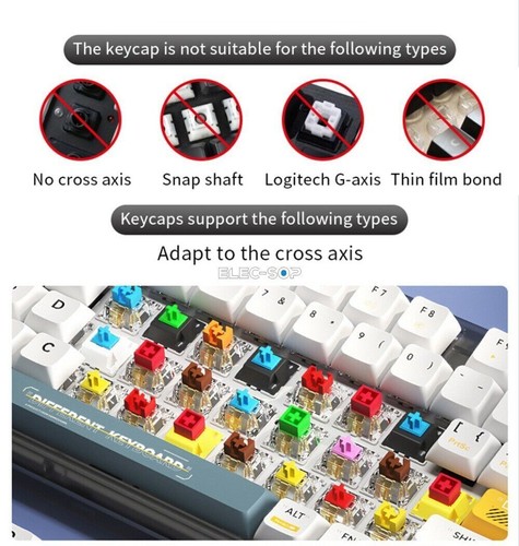 Anime Demon Slayer Novel Transparent Tokisaki Cute Clear Keycaps for MX Keyboard - Picture 10 of 24