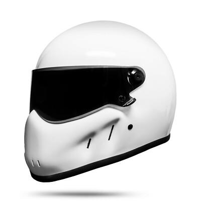 ATO Moto Night Weiß Schwarz Matt Motorradhelm Rollerhelm Integral B Ware