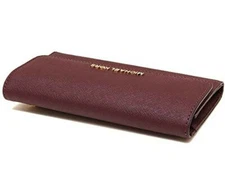 R NWB Michael Kors Jet Set Trifold Wallet Merlot Leather 35S8GTVF7L Dust Bag