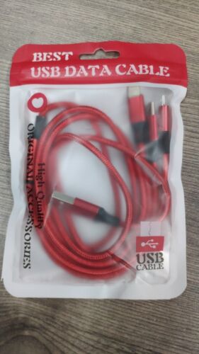 3 in 1 Universal USB Charging Cable Multi-Function Cell Phone Charger Cord Line2 - Picture 1 of 4