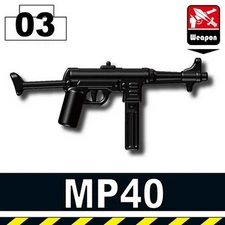 MP40 WW2 German Werhmacht SMG compatible with toy brick minifigures