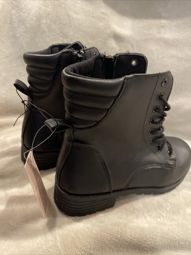 NWT Olivia & Kate Black Lace Up Combat Style Ankle Boots Size 6.5 Doc Style - Picture 5 of 7